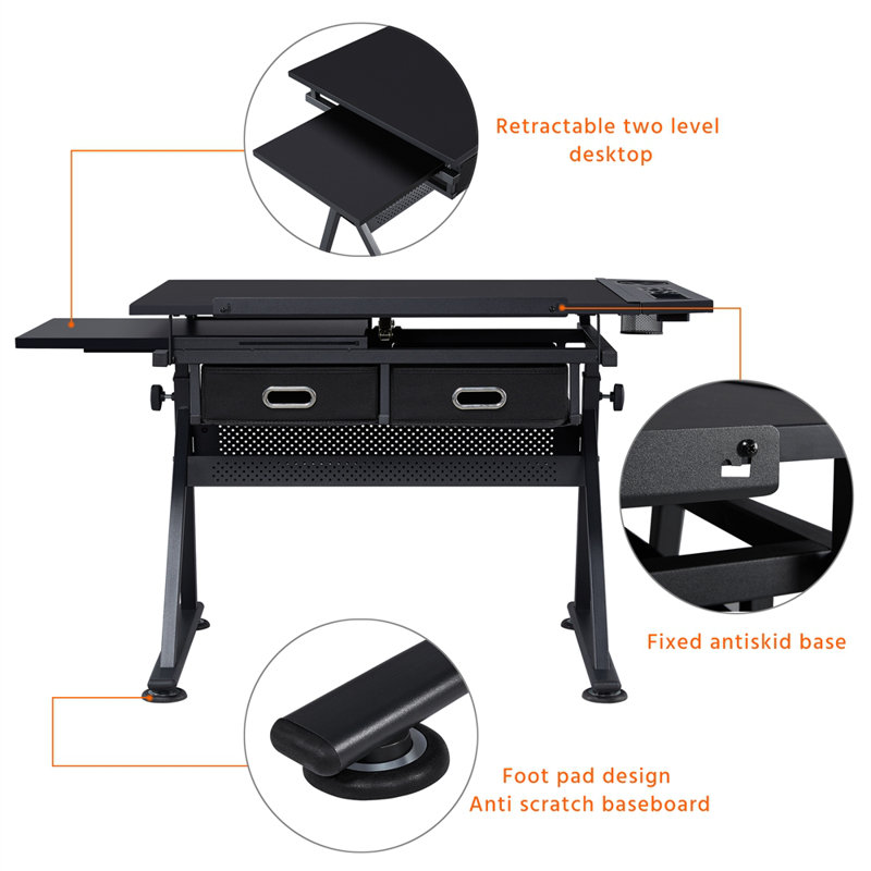 Rectangle Height Adjustable 158.5cm L Training Table, Black