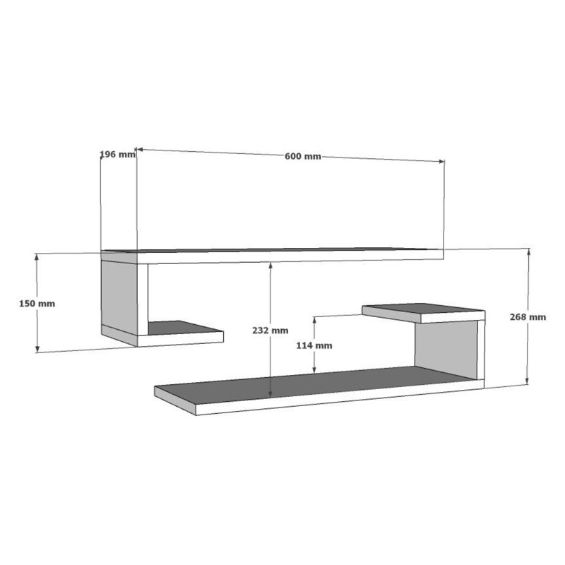 Modern Wall Shelf, Walnut Color, 23.6 x 5.9 x 7.7 inches | 100% Melamine Coated Particle Board, Thickness: 0.7 inches | Stylish & Functional Design, Perfect for Home or Office Décor, Easy Wall Mounting
