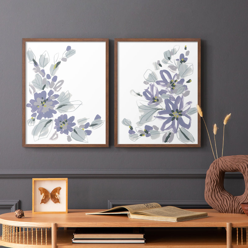 Periwinkle Patch III - reproduction encadrée de qualité supérieure - prête à être accrochée - aucun clou requis - aucun clou requis