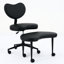 Chaise plus: pieds croisés avec roulettes, chaise, support lombaire de bureau, tabouret réglable, unité centrale noire, coussin de siège de grande taille, conception pour un bureau à domicile, expérience d'assise flexible plus, conception, Fidgety