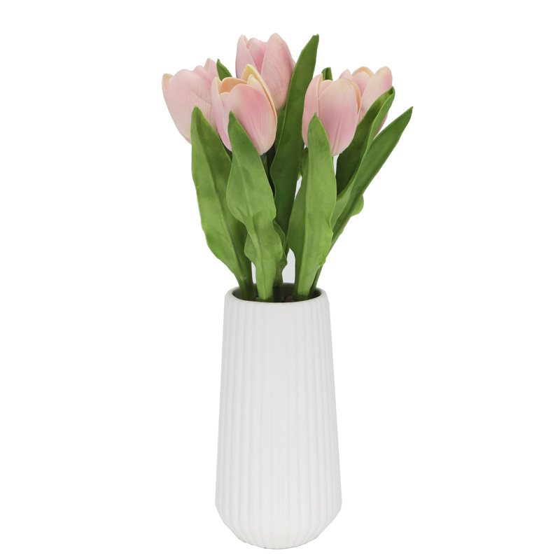 Centre de table tulipes dans un vase, Rose