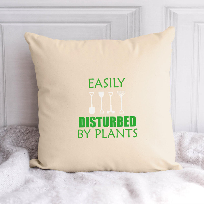 Citation amusante «Garden Lover» 192 - Coussin décoratif inclus, H 14 po x l 14 po