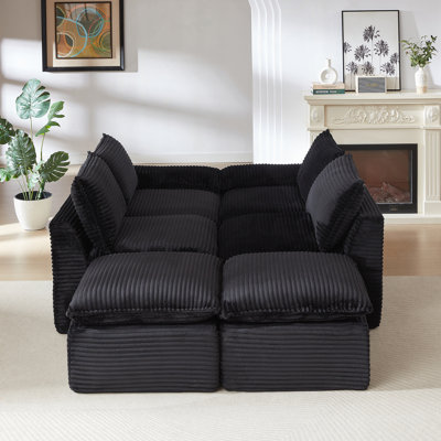 Le canapé moderne en nuage de velours côtelé, qui peut être librement combiné et offre une expérience d'assise confortable, convient aux meubles de salon modernes dans les maisons, les appartements et les bureaux