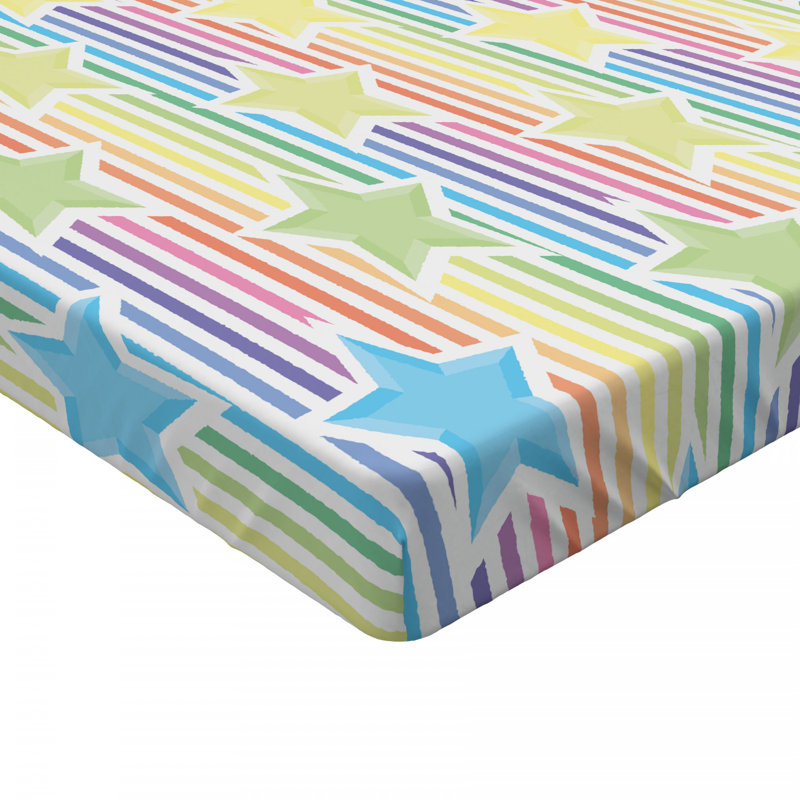 Microfiber Striped Fitted Sheet, Full/Double Fitted Sheet