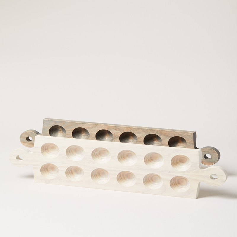 Cornish Wood Egg Platter, Gray
