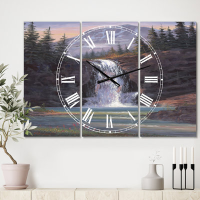 Waterfall Mountain Afternoon Wall Clock