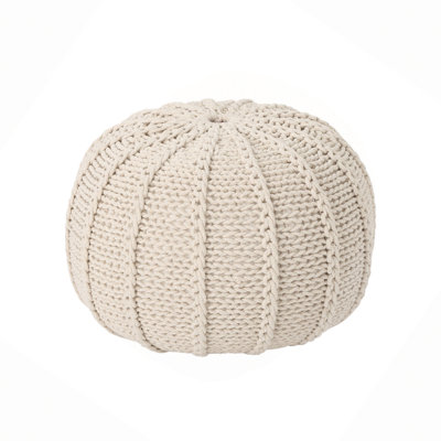 Bordeaux Knitted Cotton Round Pouf