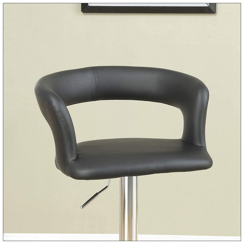 Ensemble de 2 tabourets de bar et tabourets de bar à hauteur réglable en PVC / similicuir, Dark Grey