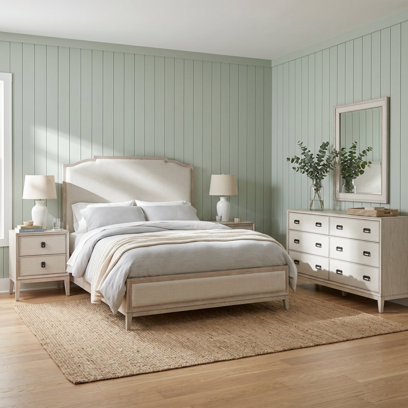 Ensemble de chambre à coucher Coaslesce, 5 Pcs: Bed, 2 Nightstands, Dresser, Mirror, Très grand lit