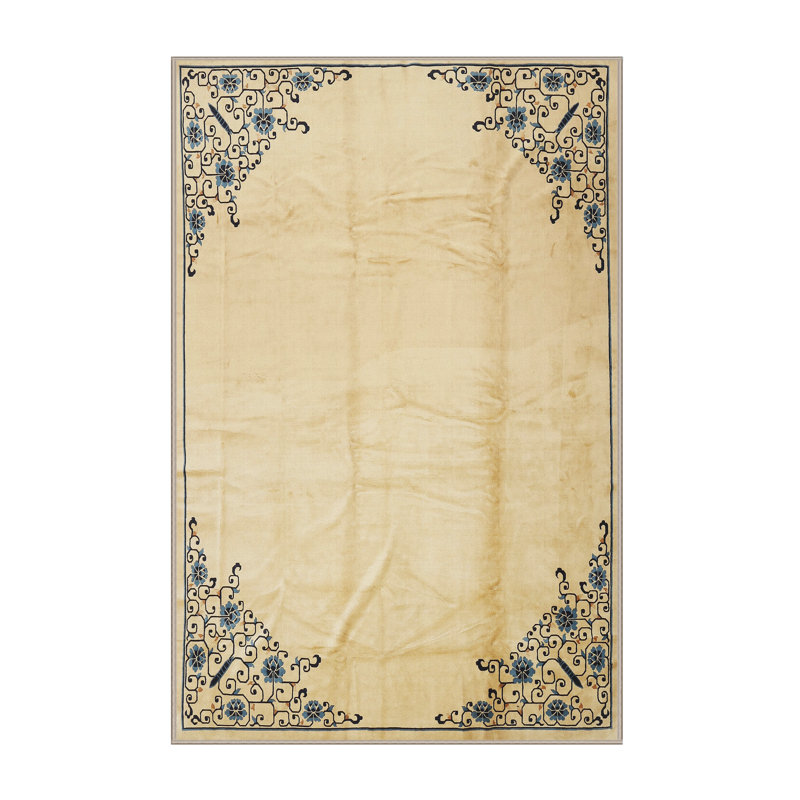 Tapis jaune clair / noir Socoma, Rectangle 3 pi x 5 pi