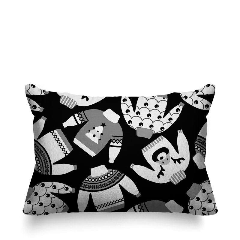 Coussin décoratif intérieur / extérieur Christmas, Noir