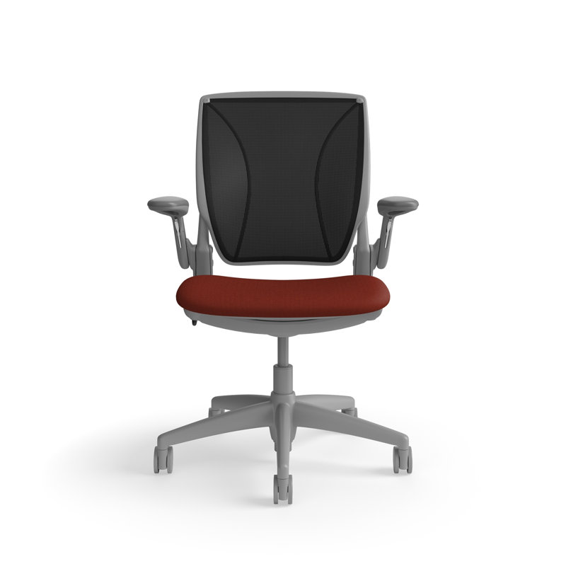 Fauteuil de travail ergonomique avec dossier Caraway World ML et siège rembourré Corde 4, Noir / Orange, Gris