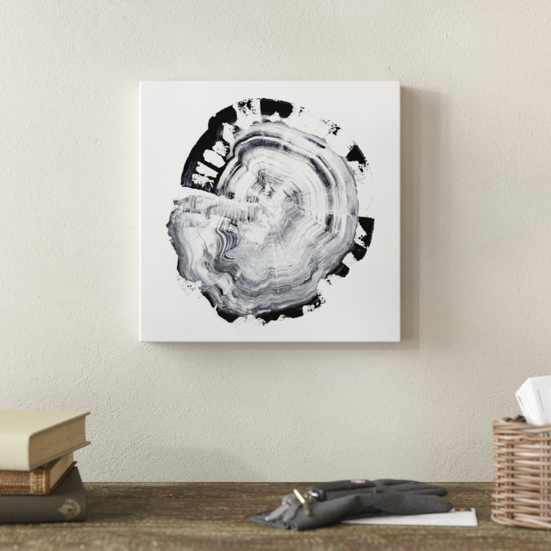Tree Ring Abstract III by Ethan Harper - Wrapped Canvas Painting, 30cm H x 30cm W