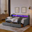 Canapé-lit simple rembourré avec trois lumières à DEL, tête de lit réglable avec rangement, deux tiroirs de rangement et charge sans fil, cadre de canapé-lit rembourré en lin-104869190