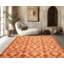 Tapis tibétain en laine, bambou et soie, couleur or rouille, tissé à la main, 2,74 m x 3,63 m