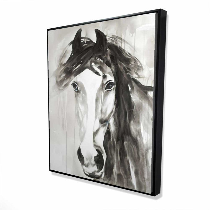 Magnifique cheval sauvage - toile blanche encadrée, H 61,25 po x l 49,25 po
