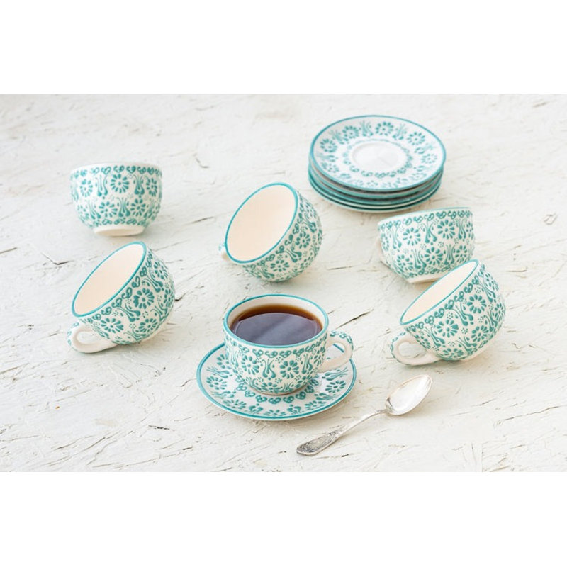 Tasse en céramique peinte à la main, 3,4 oz, Blanc