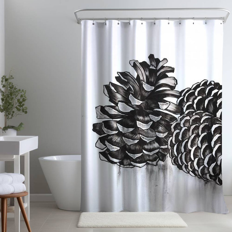 Shower Curtain MI100 – Polyester Shower Curtain, Dye Sublimation Print, 71" W × 74" L