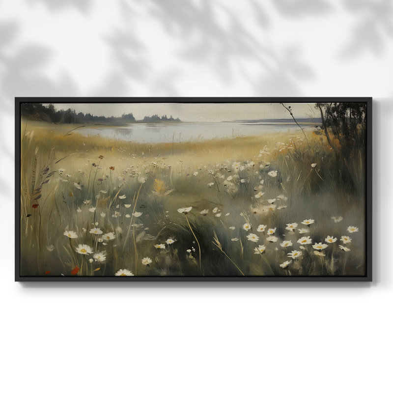 Botanical Series-CCCXXII- Framed Gallery Wrapped Canvas -Ready to Hang, Black, 21" H x 41" W