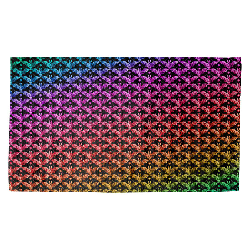 Tapis mauve/bleu/jaune de salle à roussettes Avicia, Rectangle 2 pi 2 po x 3 pi 4 po