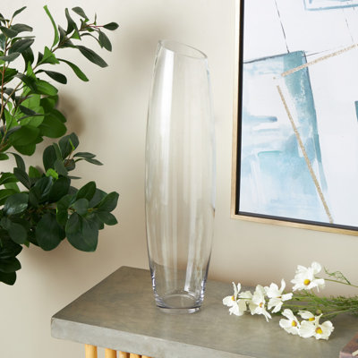 Grand vase décoratif incliné en verre Cole and Grey