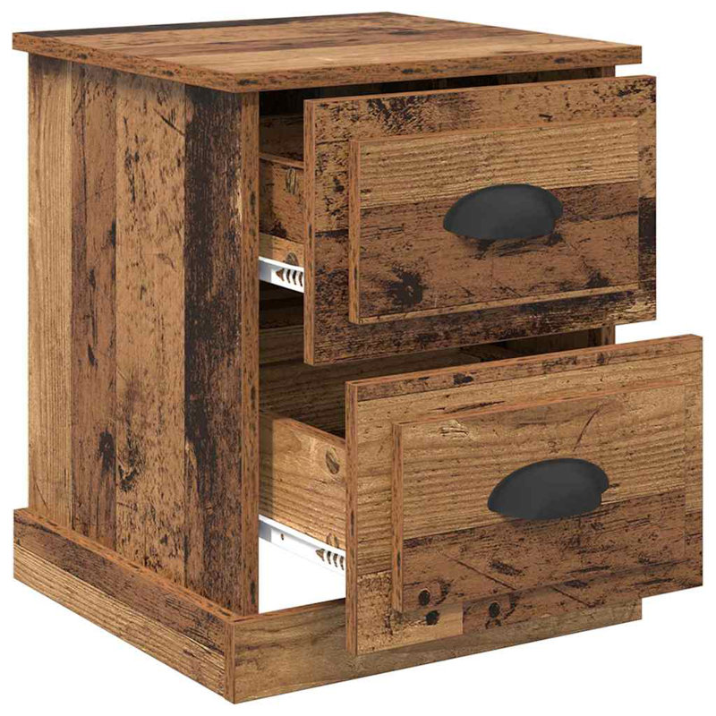 39cm W Manufactured Wood Bedside Table, Old Wood