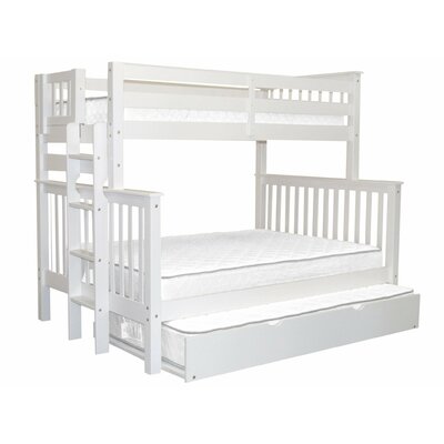 Treva Twin over Full Solid Wood Standard Bunk Bed with Trundle -  Harriet Bee, 9347B3AA06AA4384B2E9BF17A643A389