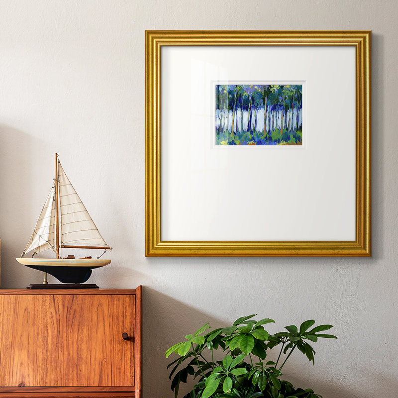 " Light Through The Trees Print ", 17" H x 17" W x 1.25" D, Premium Gold Frame