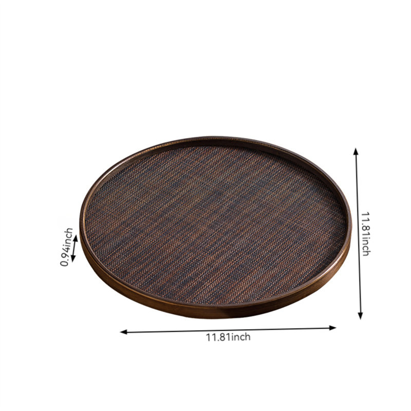 Kashina Wood Tray, 0.94" H x 11.81" W x 11.81" D