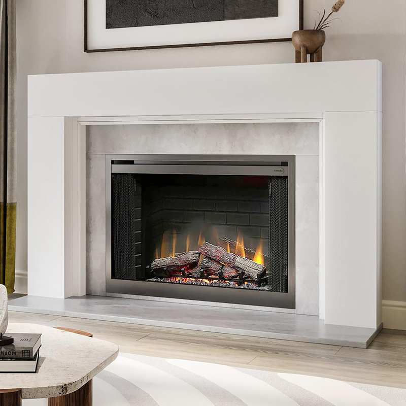 Sabine Contemporary Wood Fireplace Mantel Surround Kit Includes Wooden Mantel Surround And Shelf, White, 72" L