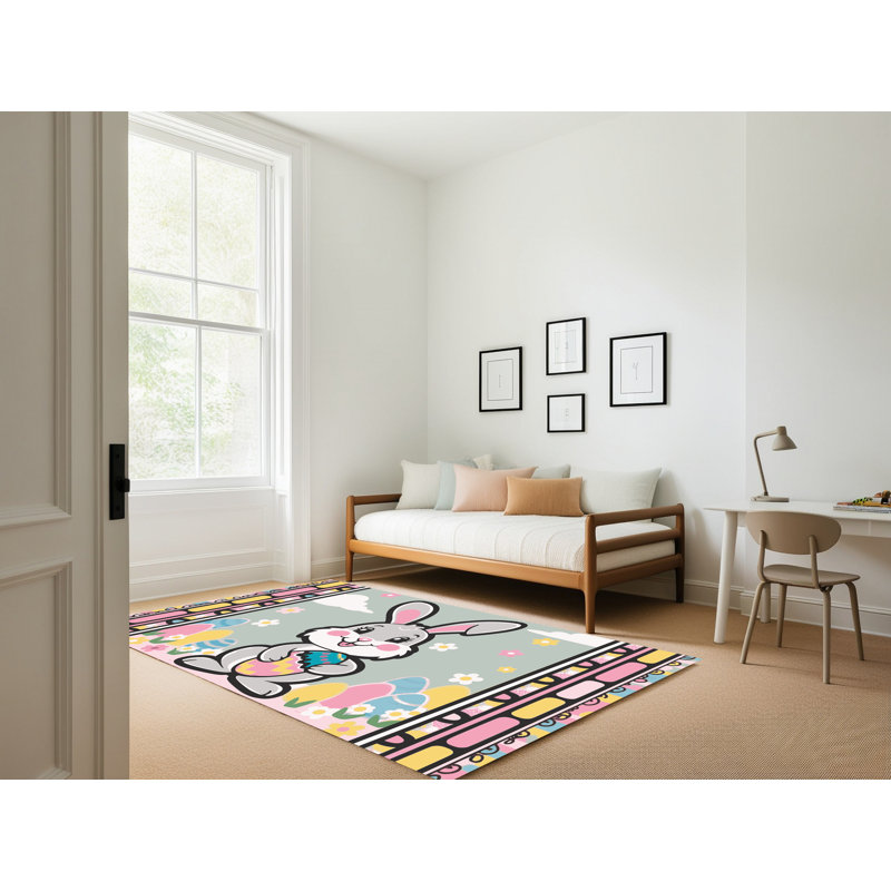 Tapis de vacances de printemps The Holiday Aisle®, Rectangle 6 pi x 9 pi