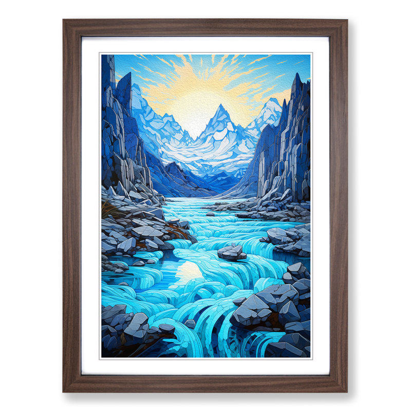Glacier Baroque Art - Framed Print, Walnut, 64cm H x 46cm W x 2cm D