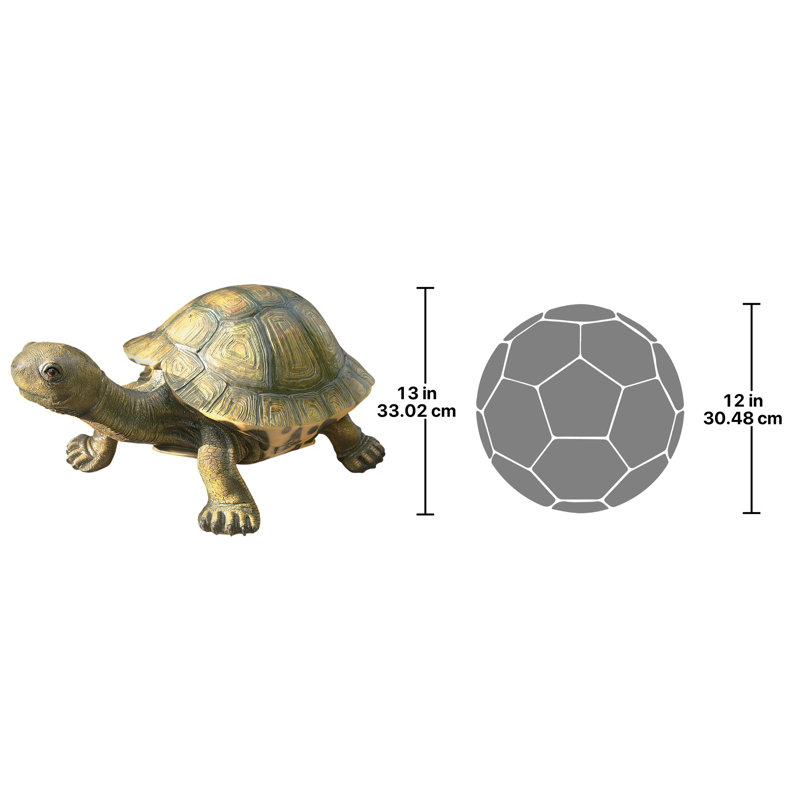 Large Multicolored Resin Tortoise Garden Sculpture