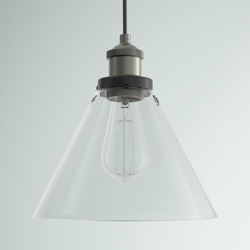 Alanna 1 - Light Cone Pendant, Brass/Matte Black