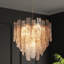 Lustre Kethe à 8 lumières, intensité variable, couleur or glamour, avec verre texturé à la main