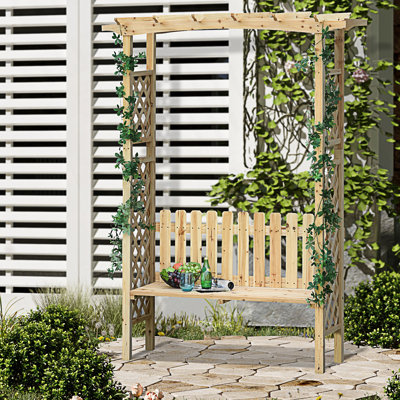 Tonnelle de jardin avec banc de jardin