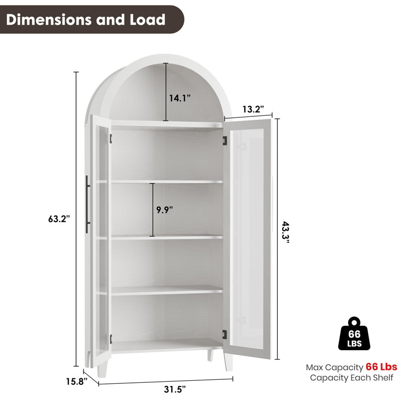 160.5cm H x 80cm W Standard Bookcase, White