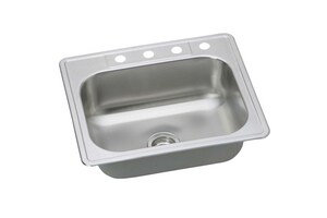 22'' L Drop-In Single Bowl Stainless Steel Kitchen Sink, 23-Gauge, 4