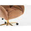 005R-Fauteuil de bureau pivotant en tissu de velours 360 avec base en métal doré et roues universelles, café-58992328