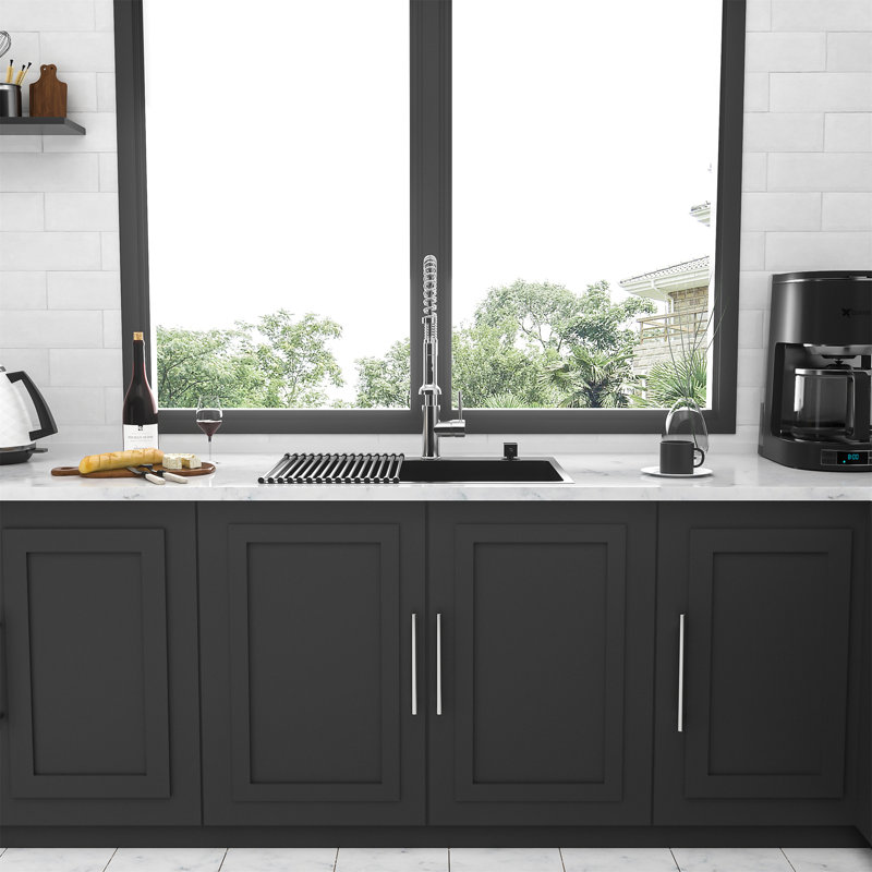 33'' Black Stainless Steel Single Bowl Drop-In Kitchen Sink