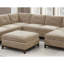 Chenille modulaire en tissu modulaire 9 pièces ensemble de salon canapé d'angle modulaire 3X coin coin 4X chaises sans accoudoirs et 2X repose-pieds capitonnés.-449178039