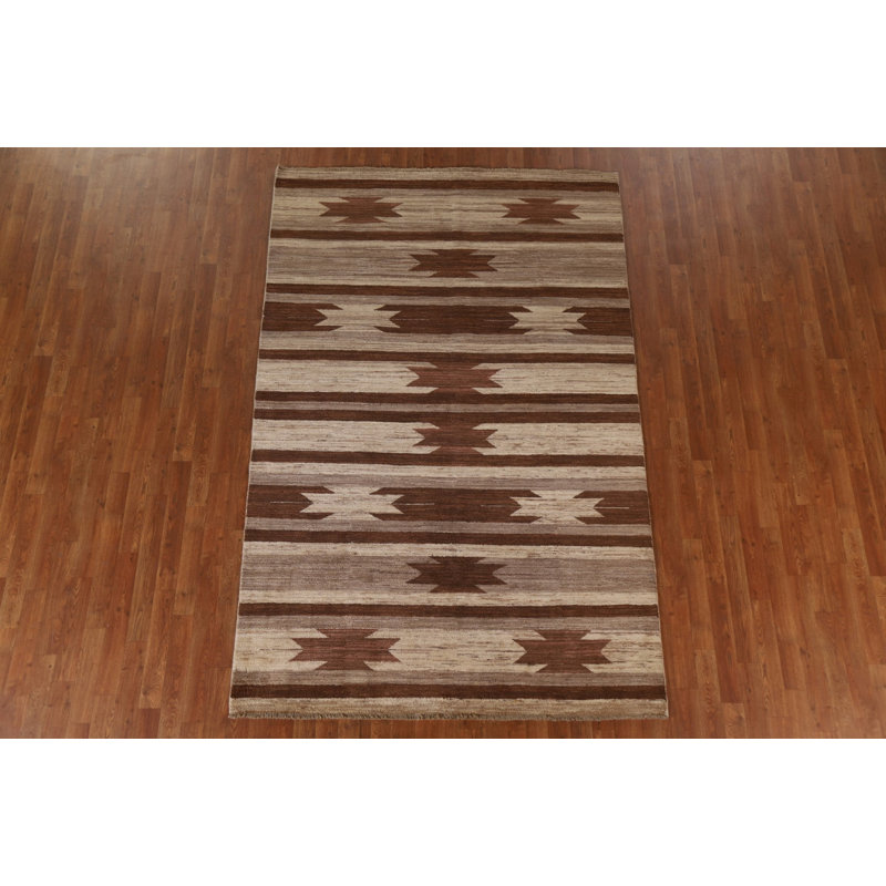 Tapis oriental géométrique Gabbeh 6 x 9