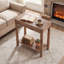 Table d'appoint en bois massif avec rangement ouvert (ensemble de 2)-656742307
