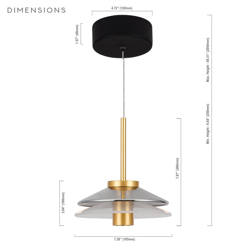 Verona 80.25" Gold Glass LED Pendant Light