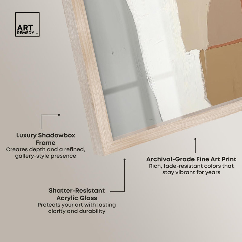 Art mural Boho, "Passageway III Shadowbox" par Art Remedy, cadre blond, 13 x 13, H 13 po x l 13 po, Cadre blond