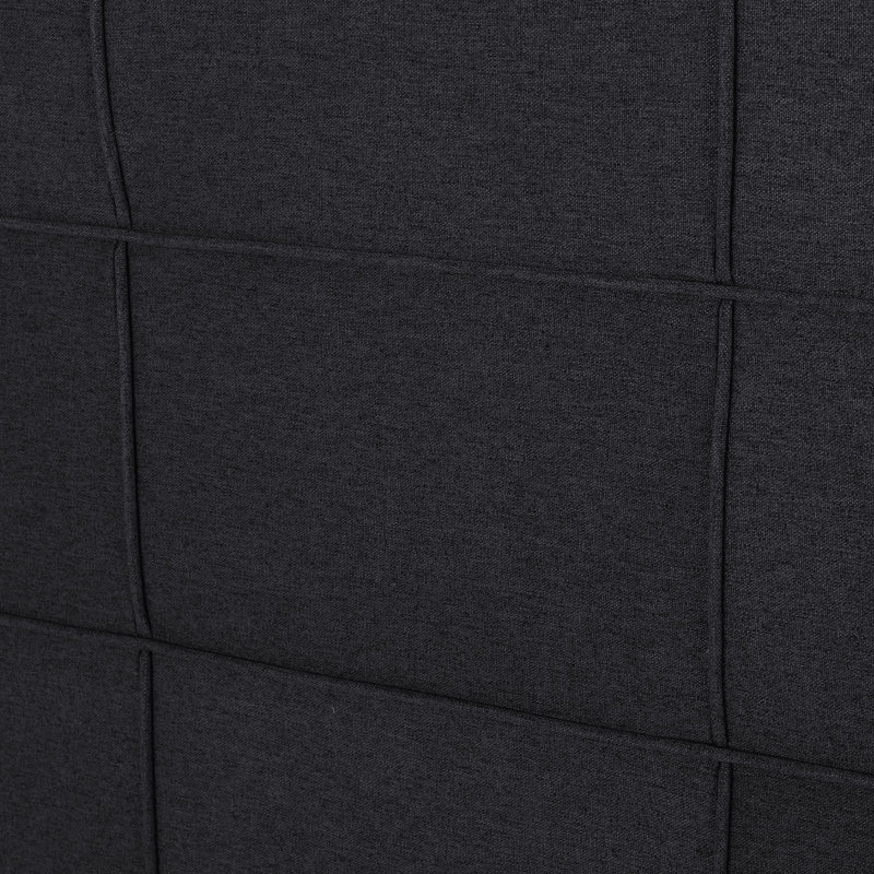 Adjustable Height King Headboard With Black Fabric And Modern Design Contemporary Waffle For In