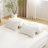 Queen Size Modern Floor Sofa with 4 Pillows, Plush Fabric Futon Sofa Couch, High-Density Foam for Versatile Use and Comfort-1036894828