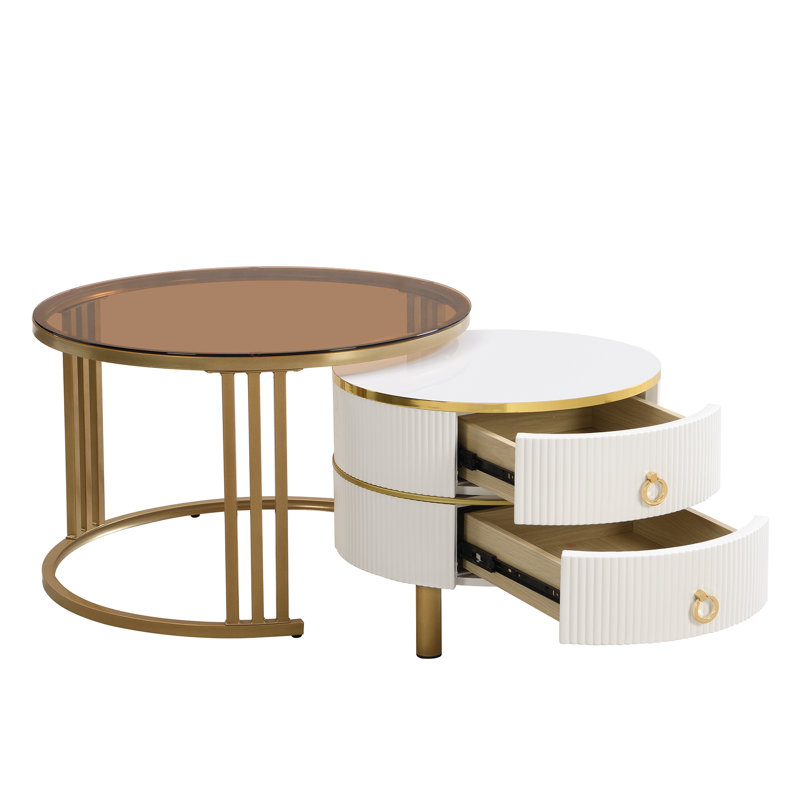 Alexine 2 - Piece Living Room Table Set, White