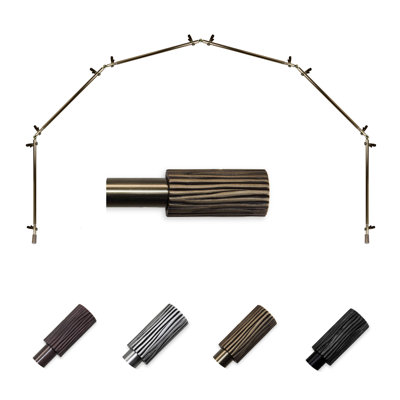 Adjustable 0.81" Bay Window Single Curtain Rod