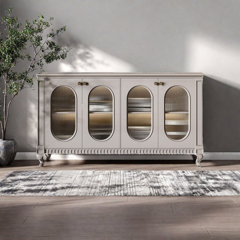 Armoire de rangement simple et rétro, H 34,65 po x l 62,99 po x P 16,93 po